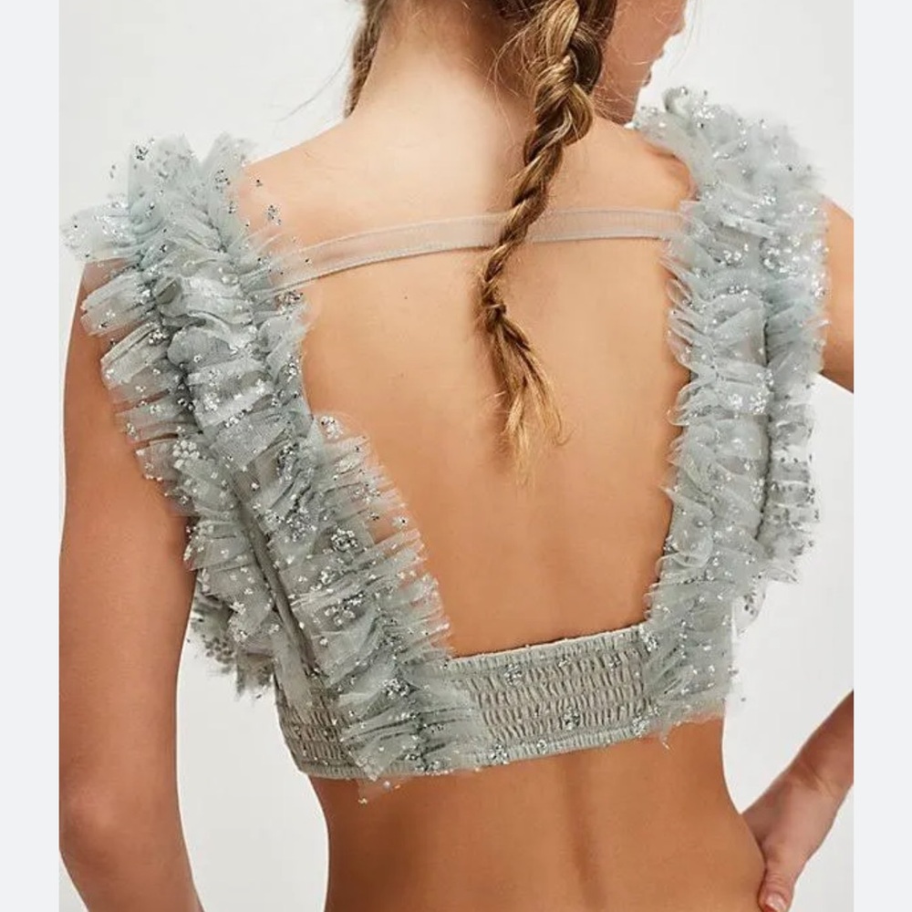 Free People Grey Sosha Party Top